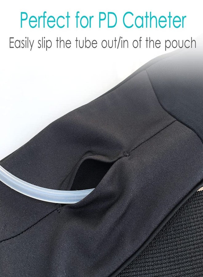 DiaBelt Breathable Peritoneal Dialysis Belt with Mesh Pouch PD Catheter Transfer Set Holder Accessories with Slits for G-Tube Feeding Tube Peg Tubing Stomach Women Men Adults Black - Image 4