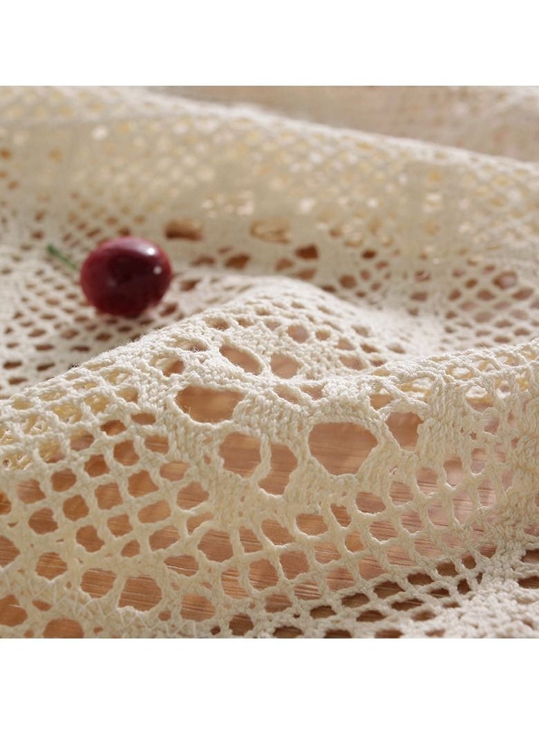 Generic - Rustic Style Tablecloth Crochet Hollow Tassel Placemat Suitable For Coffee Table Dining Table Wedding Party Decoration - Image 1