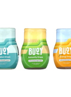 Buoy Drops Daily Wellness Bundle Unflavored 3 Pack 2 fl oz (60 ml) Each 