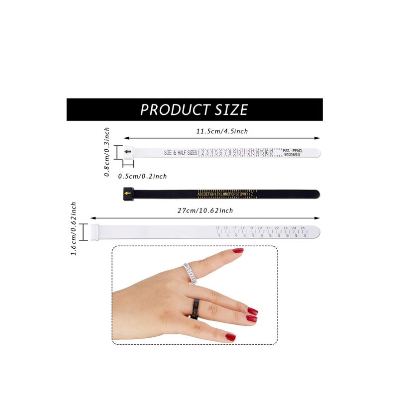 Zikra Ring Gauge Set Ring Sizer Gauge Plastic Finger Measuring Belt, Jewelry Guard Sizer Measurement Adults Children Sizer Supplies, Spacer, Sizer, Fitter- Spiral Silicone Tightener 6Pcs - Image 4