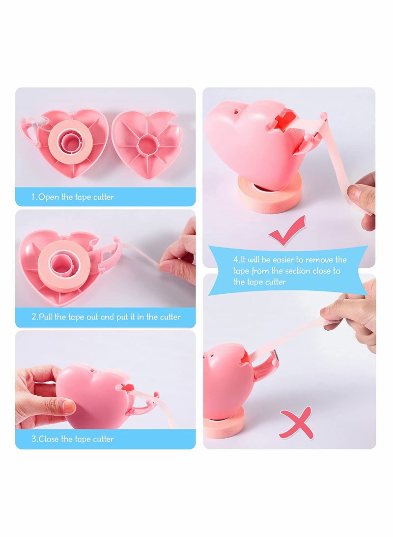 KASTWAVE Eyelash Extension Tape, Breathable Lash Tape Beauty Eyelash Tape Fabric Tape with Heart-shaped Tape Dispenser Cutter - Image 5