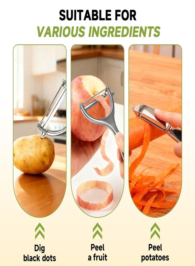 BOKKY 2 Pack Vegetable & Potato Peelers | Y & I Shape | Stainless Steel Blades | Ergonomic Non-Slip Handle | Dishwasher Safe | Fruit & Veggie Peeler Set - Image 5