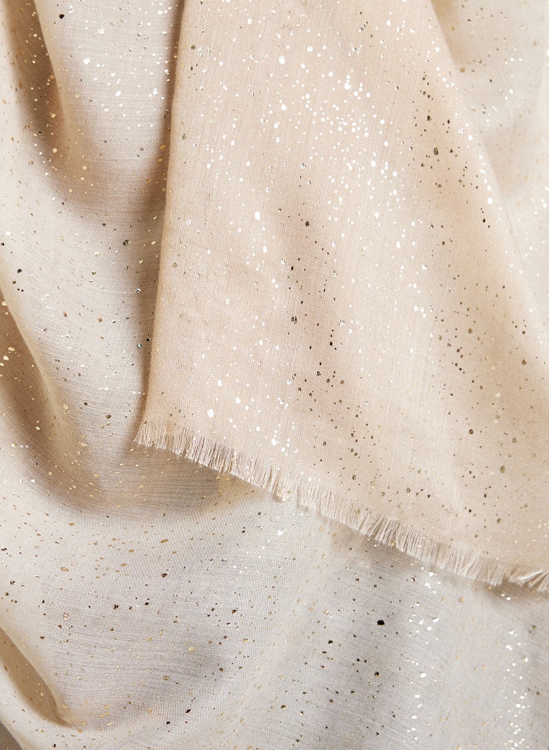 Khizana Ombre Metallic Print Long Hijab Scarf - Image 4