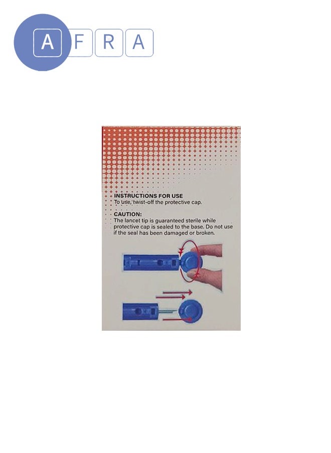 AFRA Sterile Disposable Lancets (50's) – Model AF-1000SDL | Safe & Convenient Blood Sampling for Glucose Monitoring  - Image 2
