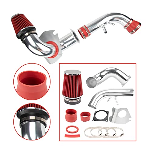 AUTOSITY Air Intake Kit, 3" & 3.5" Cold Air Intake System Kits + Filter Aluminum Compatible with 1996-2004 Mustang GT Model with 4.6L V8 (Red) - Image 4
