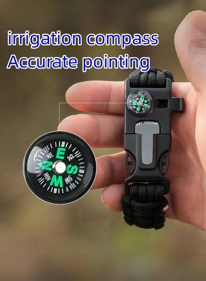 Generic Seven core umbrella rope woven survival whistle playing flint large compass umbrella rope bracelet lifesaving bracelet - Image 1
