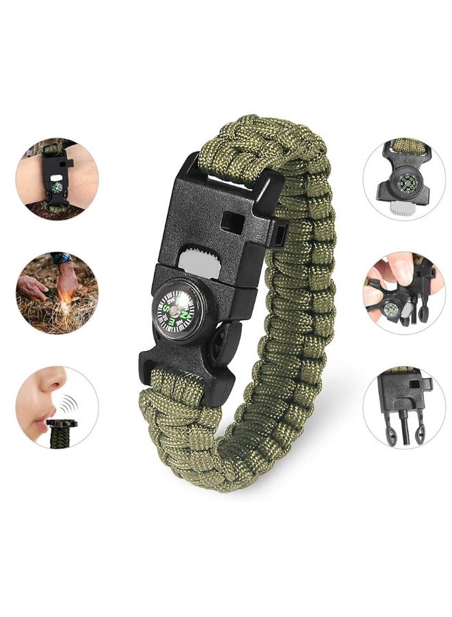 Generic Seven core umbrella rope woven survival whistle playing flint large compass umbrella rope bracelet lifesaving bracelet - Image 3