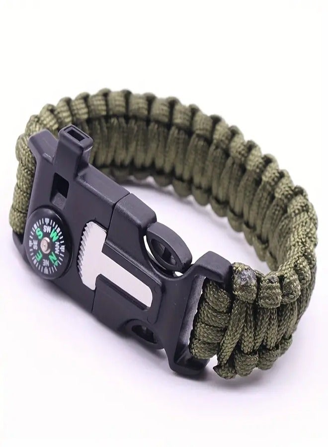 Generic Seven core umbrella rope woven survival whistle playing flint large compass umbrella rope bracelet lifesaving bracelet - Image 4