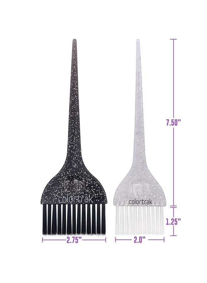 Colortrak Galaxy Glitter 2 Piece Hair Brush Set for Highlighting and Coloring Hair Sections, Includes 2.5 Inch Wide Celestial Glow Soft Bristle Brush, 3 Inch Wide Meteor Shower Stiff Bristle Brush - Image 4
