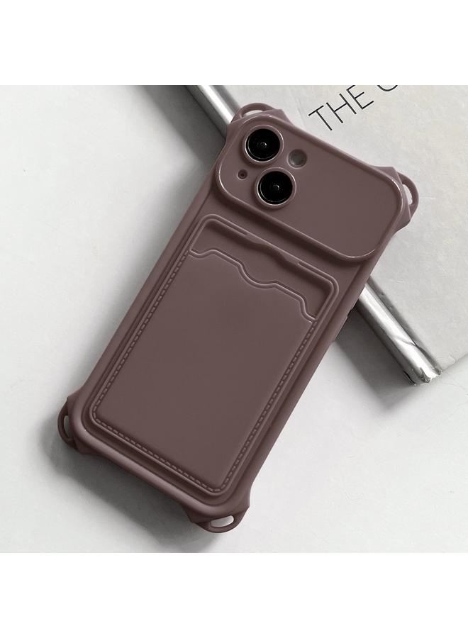 Case For iPhone 14 Plus Shockproof Card Slot Frosted TPU Phone Case