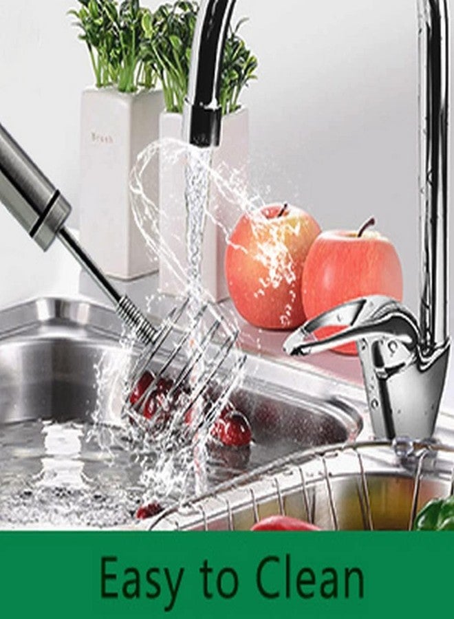 WROPZO Stainless Steel Manual Egg Beater Hand Egg Mixer Eggbeater Blender Stirring Beater Cream Frother Flour Stirrer for Family Restaurant Kitchen - Image 5