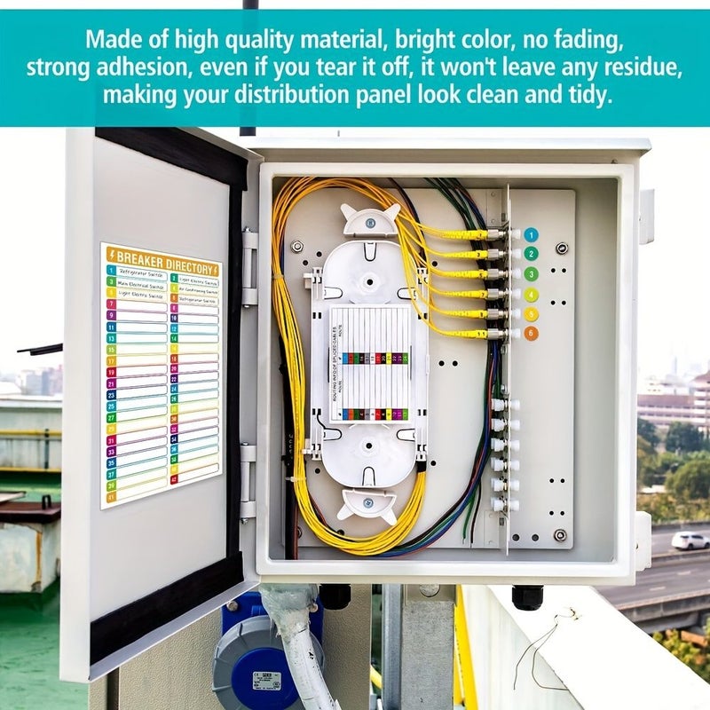 1 Pack Multicoloured Circuit Breaker Panel Identification Labels With Numbered Stickers Electrical Panel Labels Load Centre Directory - Image 5