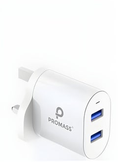 PROMASS original wall charger with two USB ports supports 20W fast charging, compatible with iPhone and all other phones,.  - Image 1