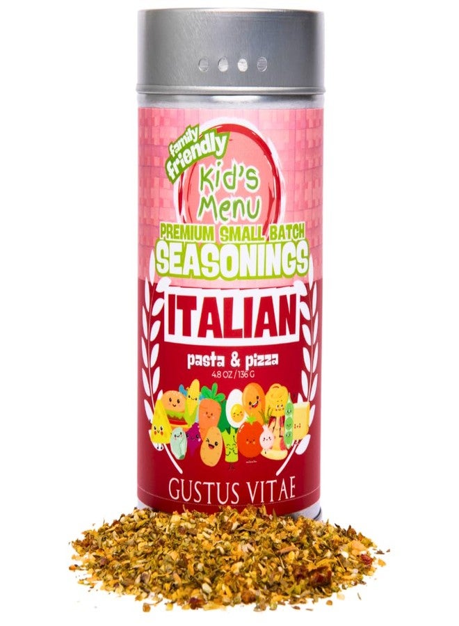 GUSTUS VITAE Kid’s Menu: Italian - Pasta & Pizza Gourmet Seasoning Blend | Hand Made Seasoning | All Natural Spice Blend | No MSG | Lower Sodium | Non GMO | Fun, Savory, Mild Flavor Spices | Picky Eater Approved | Great for Ages 3–11 | Quick & Easy | Family Friendly | Not Spicy | Small Batch | Made in USA | Gustus Vitae - Image 1
