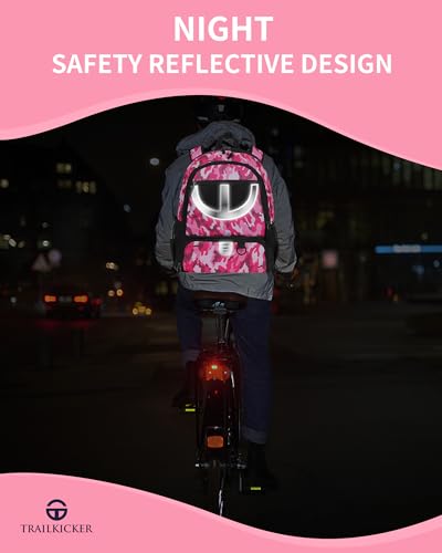 TRAILKICKER Basketball Bag Backpack for Women Men with Ball Shoes Compartment 30L Capacity Lightweight Breathable Girls Boys Soccer Ball Bag Backpack Fit Volleyball Football Sports Travel School Gym Pink Camo - Image 3