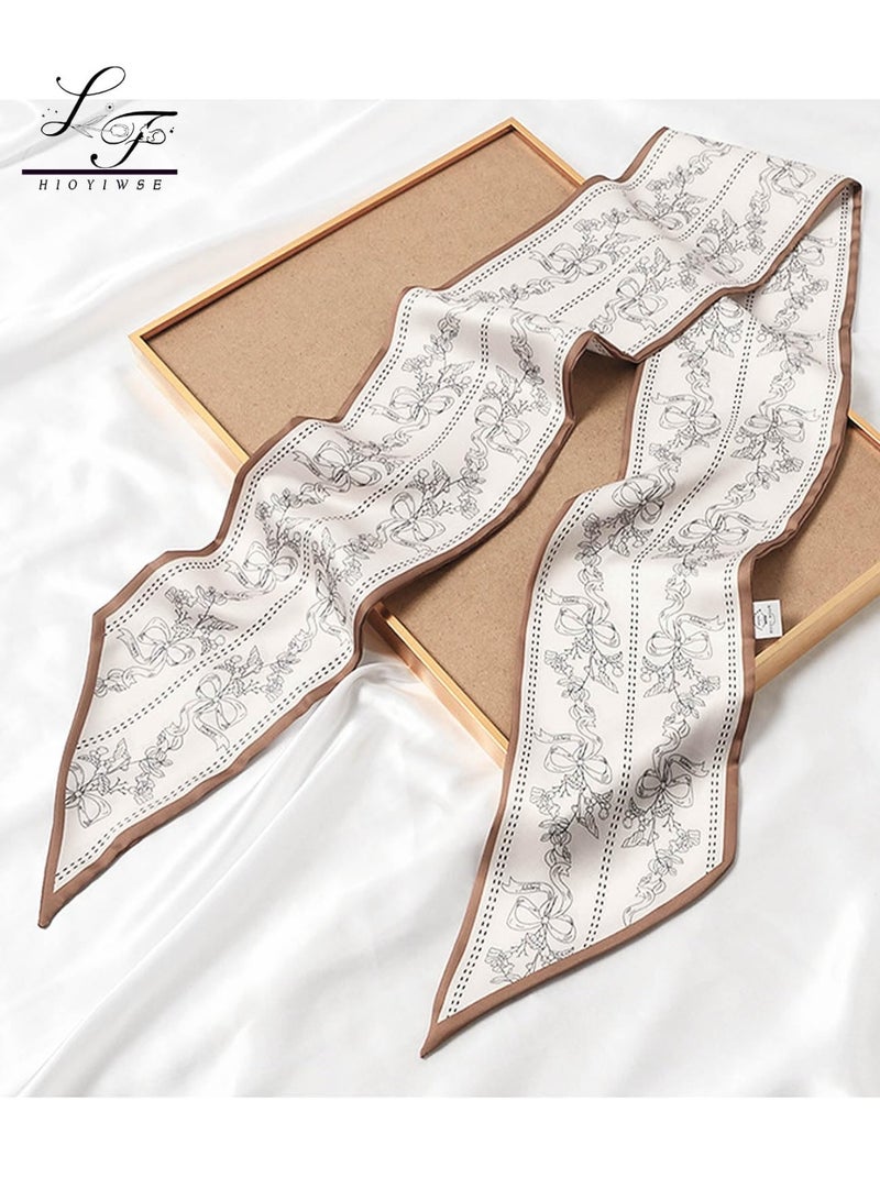 Head Scarf, Hair Neck Scarves For Women Purse Bag Scarfs For Handbags Silky Long Thin Satin Headscarf Fashion - Image 5