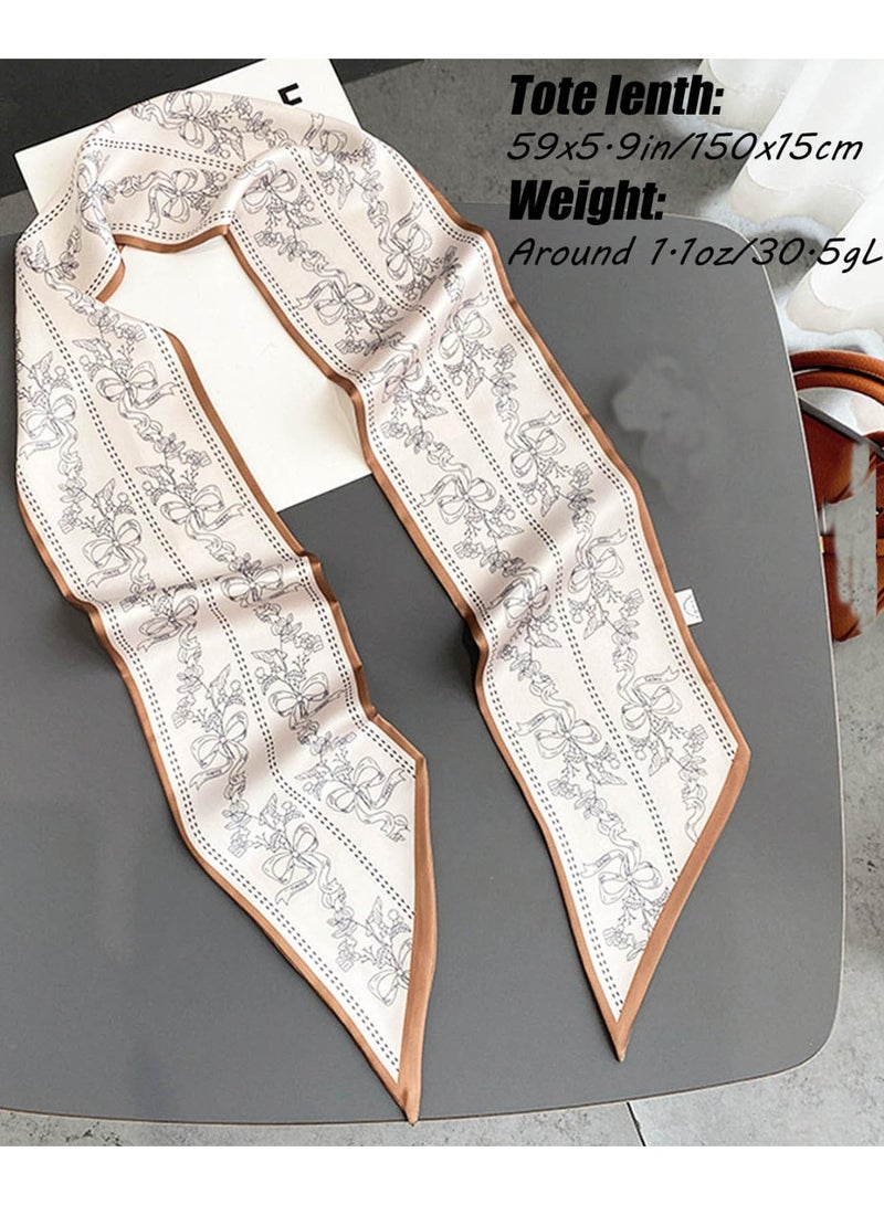 Head Scarf, Hair Neck Scarves For Women Purse Bag Scarfs For Handbags Silky Long Thin Satin Headscarf Fashion - Image 3