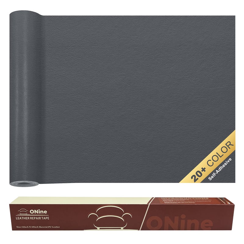 ONine Leather Repair Tape Leather Repair Patch 16 x 60 Inch SelfAdhesive Couch Patch Waterproof WearResisting for Furniture Drivers Seat Sofas Car Seats Grey 20