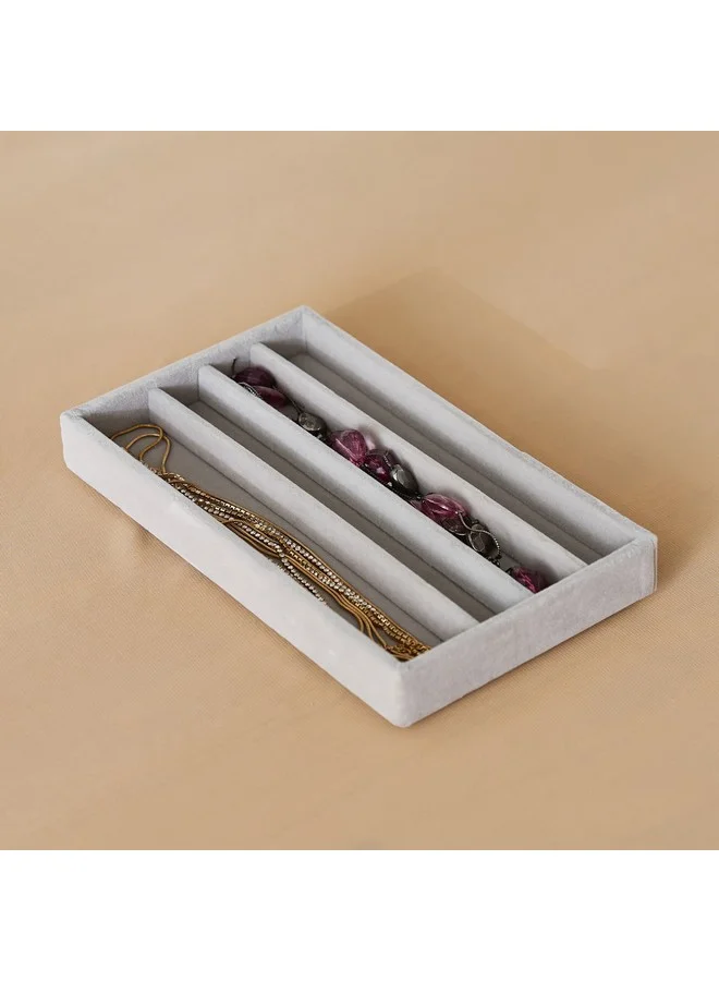 Home Box Velour 4-Compartment Jewellery Tray for Necklaces 21.6 x 2.4 x 12.2 cm