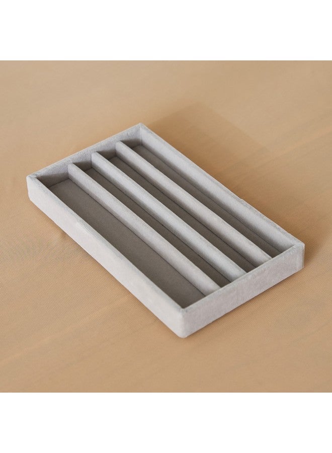 Home Box Velour 4-Compartment Jewellery Tray for Necklaces 21.6 x 2.4 x 12.2 cm  - Image 2