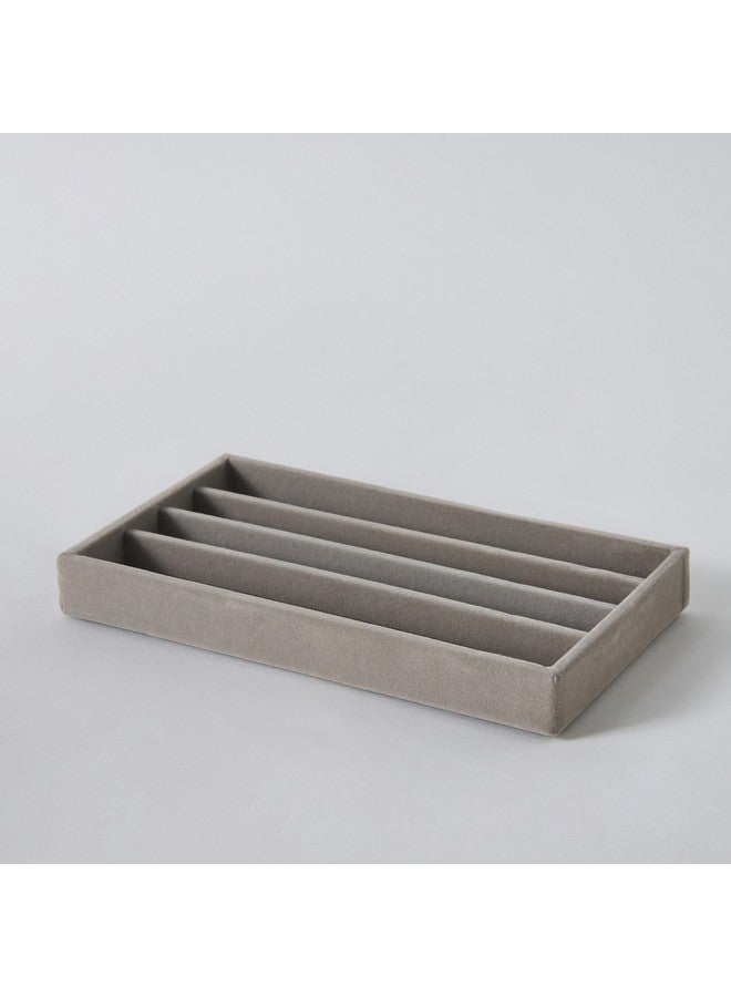 Home Box Velour 4-Compartment Jewellery Tray for Necklaces 21.6 x 2.4 x 12.2 cm  - Image 5