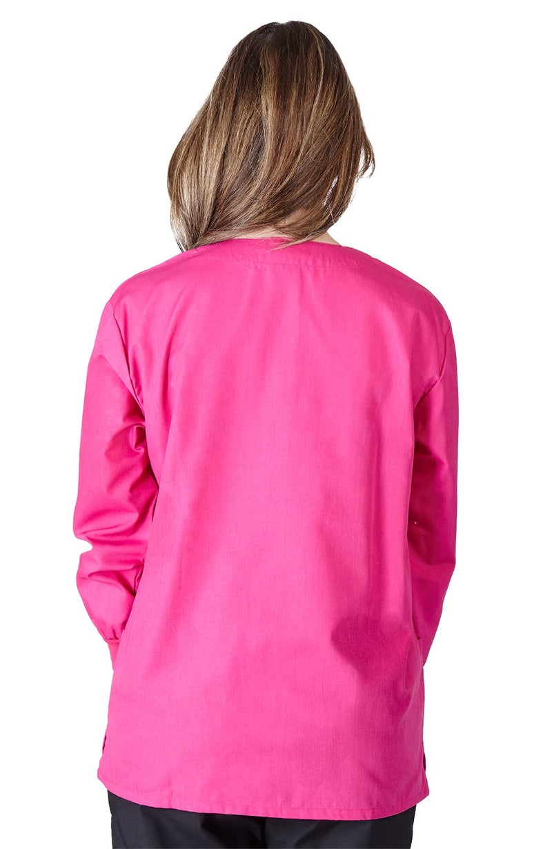Natural Uniforms Warm Up Scrub Jacket-Hot Pink-Medium - Image 2