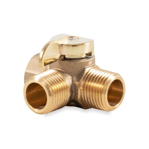 Camco 3-Way Valve Replacement for RV Winterization Water Heater by-Pass Kit - Heavy Duty Brass Construction - Provides Easy Non-Restricted Flow & Installs Easy (37463) - Image 1