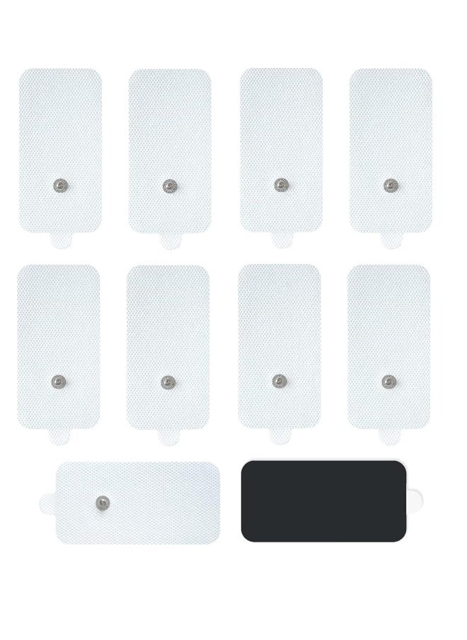 Generic - 10 Packs Large TENS Unit Electrodes Pads Upgraded Self-Adhesive Latex-Free Non-Irritating Rectangular Electrode Patches with Standard 3.5mm Snap-on Connector - Image 1