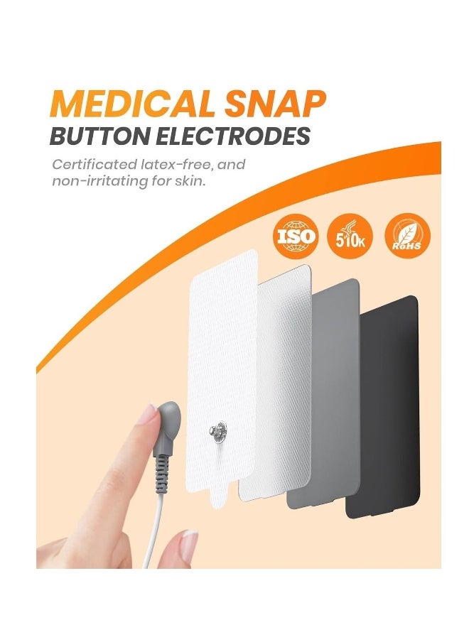 Generic - 10 Packs Large TENS Unit Electrodes Pads Upgraded Self-Adhesive Latex-Free Non-Irritating Rectangular Electrode Patches with Standard 3.5mm Snap-on Connector - Image 1