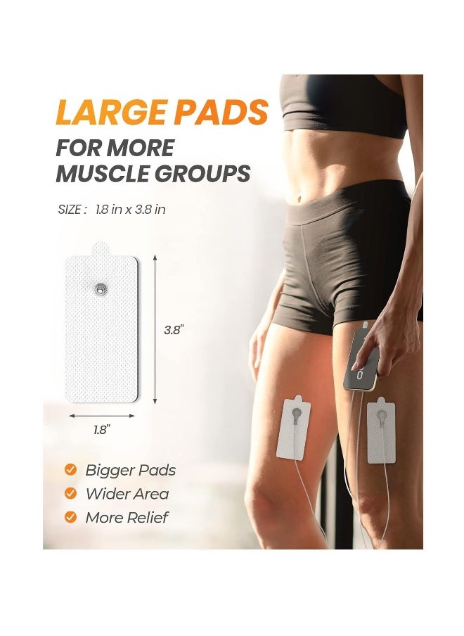 Generic - 10 Packs Large TENS Unit Electrodes Pads Upgraded Self-Adhesive Latex-Free Non-Irritating Rectangular Electrode Patches with Standard 3.5mm Snap-on Connector - Image 1