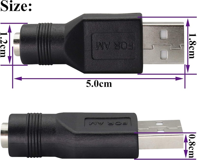 Traovien USB to DC Power Adapter, 2PCS USB 2.0 Male to DC 5.5mm x 2.1mm Female 5V Connector Power Adapter for USB Device and for Laptop PC - Image 3