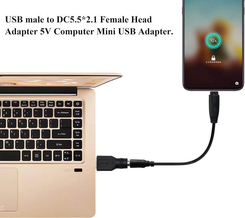 Traovien USB to DC Power Adapter, 2PCS USB 2.0 Male to DC 5.5mm x 2.1mm Female 5V Connector Power Adapter for USB Device and for Laptop PC - Image 5