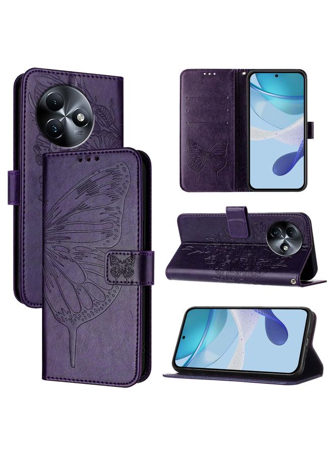 اس-توب جراب هاتف itel S24 من الجلد المنقوش بنقشة الفراشة - Image 1