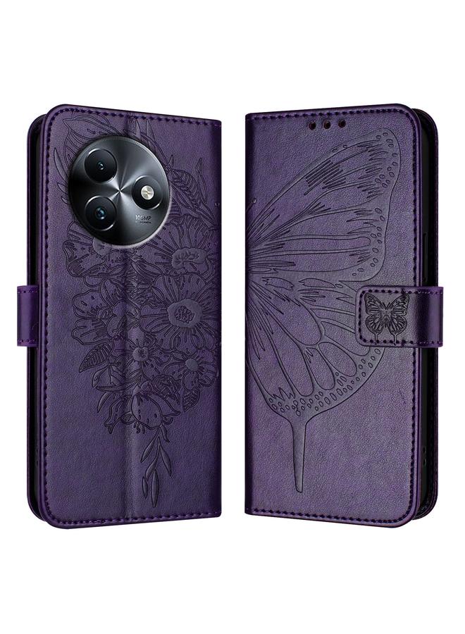 اس-توب جراب هاتف itel S24 من الجلد المنقوش بنقشة الفراشة - Image 2