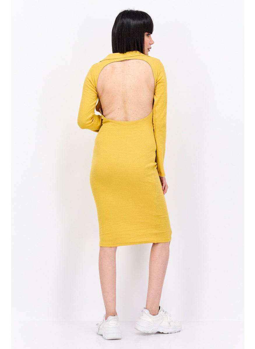 Women Textured Midi Dress, Mustard - pzsku/Z2444901D7AE672167760Z/45/_/1737643073/d54f87e9-a12e-4643-83f0-7ba82cc5a8ba