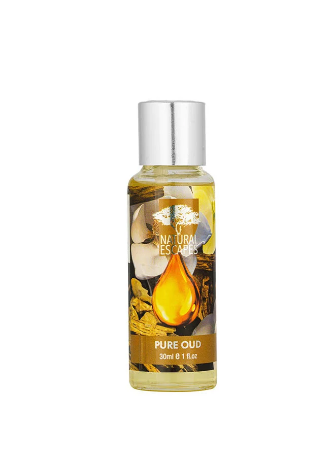 DANUBE HOME Natural Escapes Pure Oud Natural Escapes Essential Oil Fragrance Oil In Glass Container Therapeutic Grade Scented Oil For Living Room Bed Room Kitchen Bathroom (30 ml)