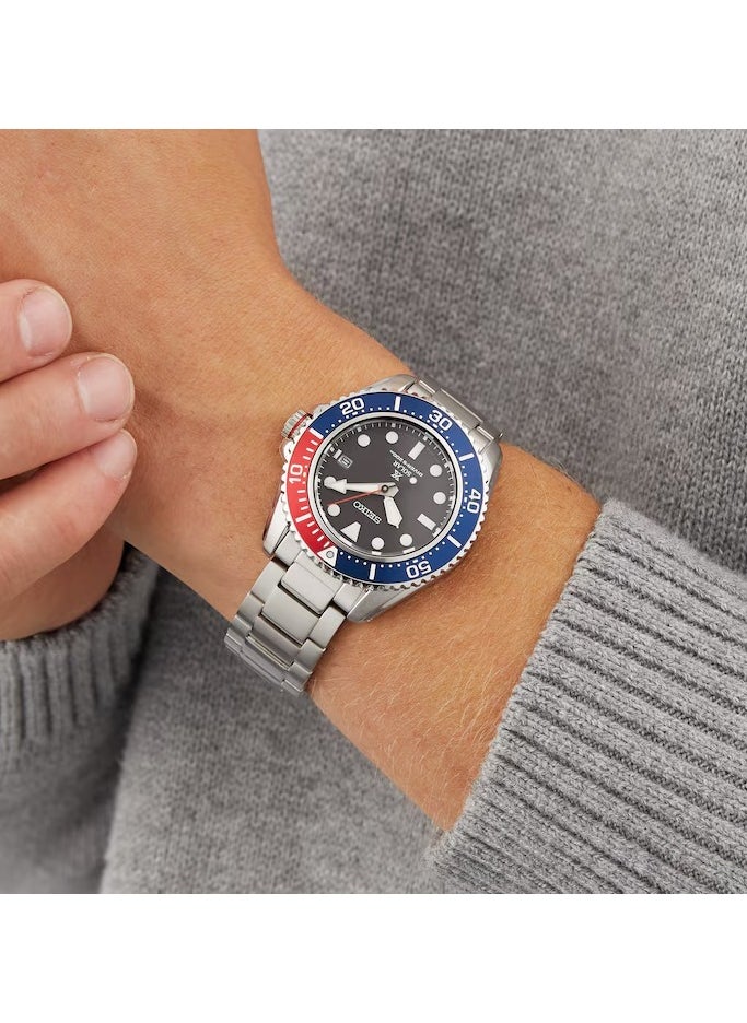 Seiko - Seiko Pepsi Bezel Black Dial Stainless Solar Sapphire SNE591P1 - Image 1