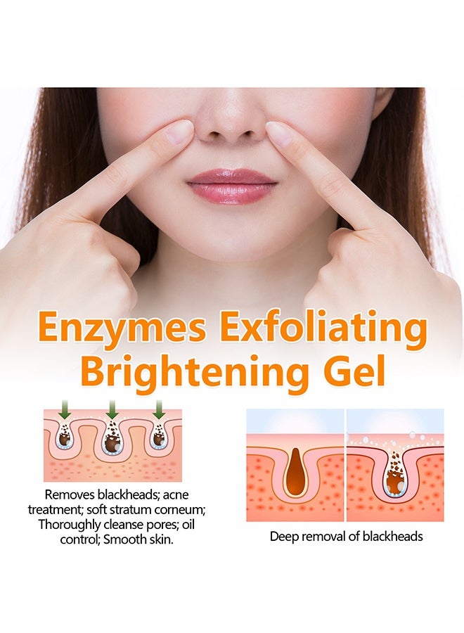 Hoygi Orange Enzymes Exfoliating Brightening Gel For Face & Body, Orange Enzymes Exfoliatings Gels, Deep Clean Pores, Exfoliating Cleansing Gel Scrub, Remove Blackheads & Moisturize Skin, Gentle Exfoliator, Natural Orange Peeling Gel, 50G - Image 3