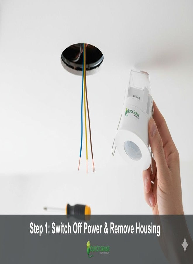 Quick Sense QS-10 Ceiling PIR Motion Sensor | 360° Range | 6m Detection | Automatic Motion-Activated Lighting | IP20 Rating | Non-Adjustable | Set of 2 - Image 4
