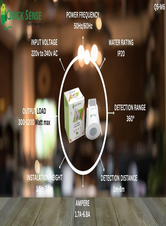 Quick Sense QS-10 Ceiling PIR Motion Sensor | 360° Range | 6m Detection | Automatic Motion-Activated Lighting | IP20 Rating | Non-Adjustable | Set of 2 - Image 3