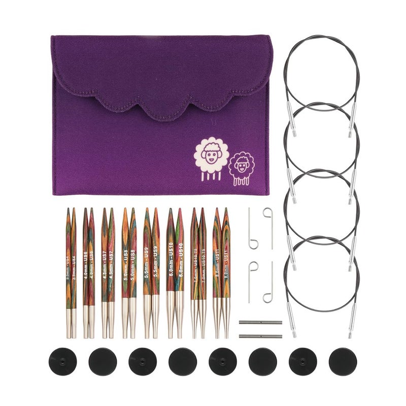 KnitPro Symfonie Deluxe Interchangeable Circular Needle Set 5 13cm  8 Sizes 35mm to 8mm