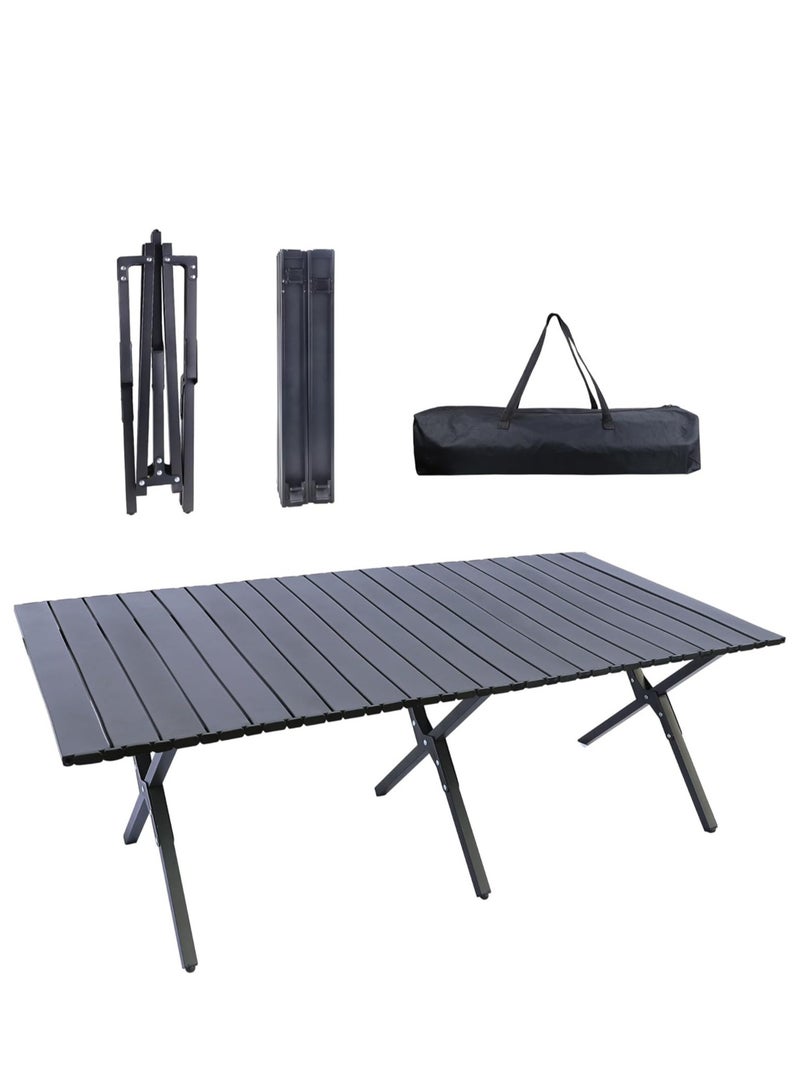 Folding Camping Table – Lightweight Roll-Up Aluminum Picnic Table with Carrying Bag, Portable for Beach, BBQ, Outdoor, and Backyard Use (47.3"L x 24"W x 17.7"H), Easy Setup for Outdoor Dining and Activities - Image 1