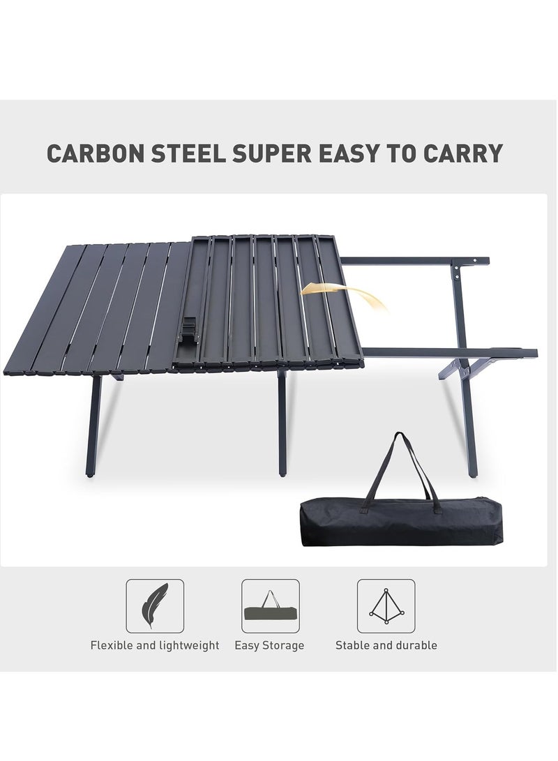 Folding Camping Table – Lightweight Roll-Up Aluminum Picnic Table with Carrying Bag, Portable for Beach, BBQ, Outdoor, and Backyard Use (47.3"L x 24"W x 17.7"H), Easy Setup for Outdoor Dining and Activities - Image 4