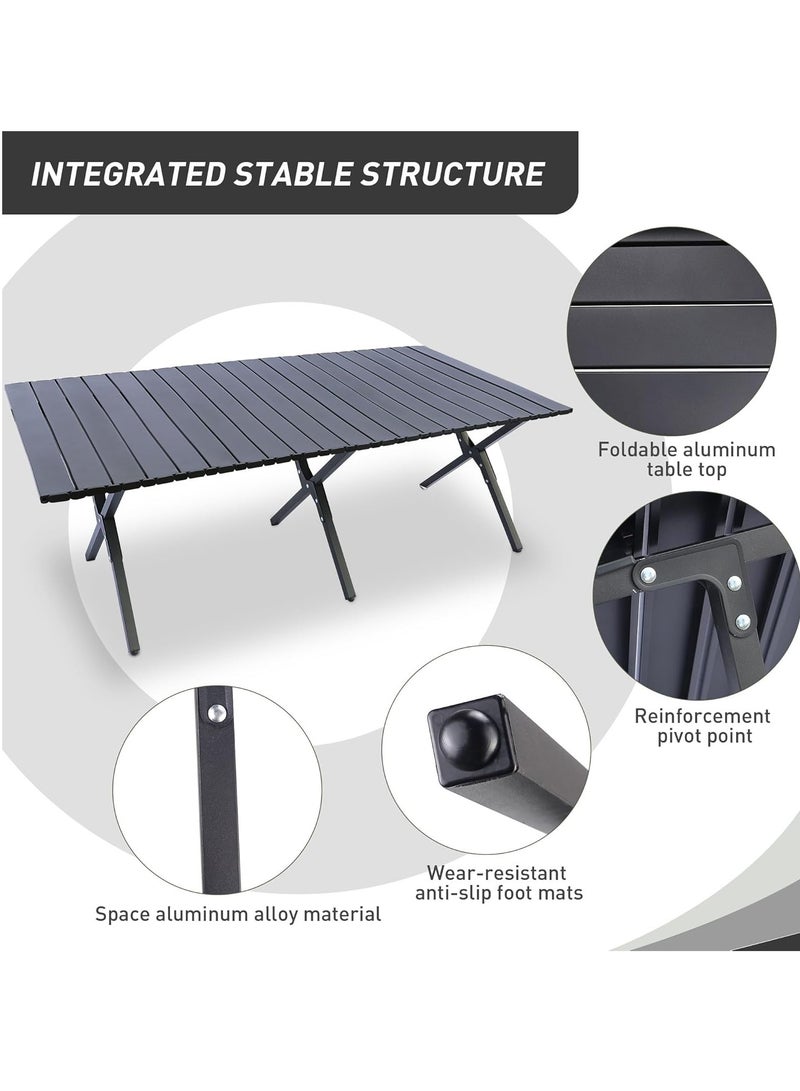 Folding Camping Table – Lightweight Roll-Up Aluminum Picnic Table with Carrying Bag, Portable for Beach, BBQ, Outdoor, and Backyard Use (47.3"L x 24"W x 17.7"H), Easy Setup for Outdoor Dining and Activities - Image 5