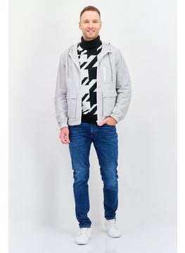ESPRIT Men Plain Hooded Soft Shell Jacket, Grey  - Image 2