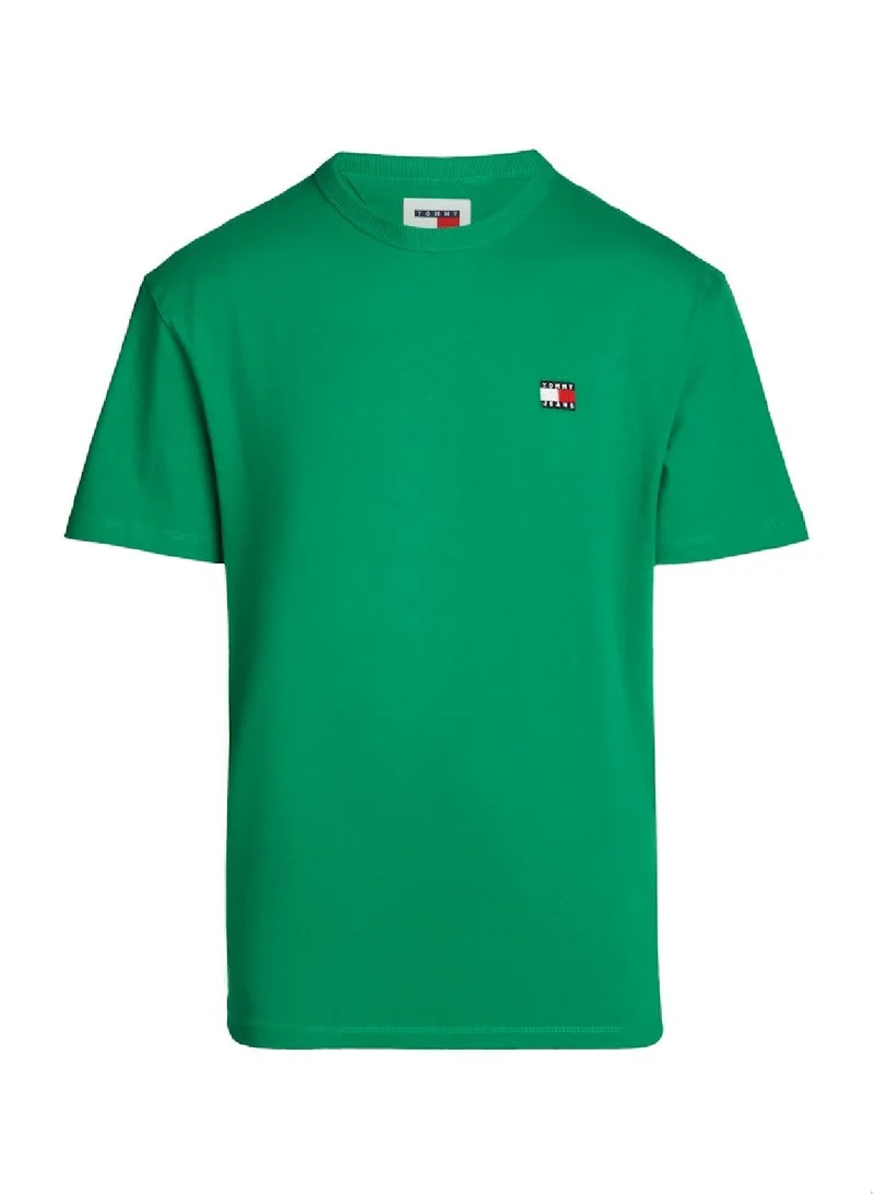 TOMMY JEANS Men's Badge T-Shirt -  Pure cotton, Green