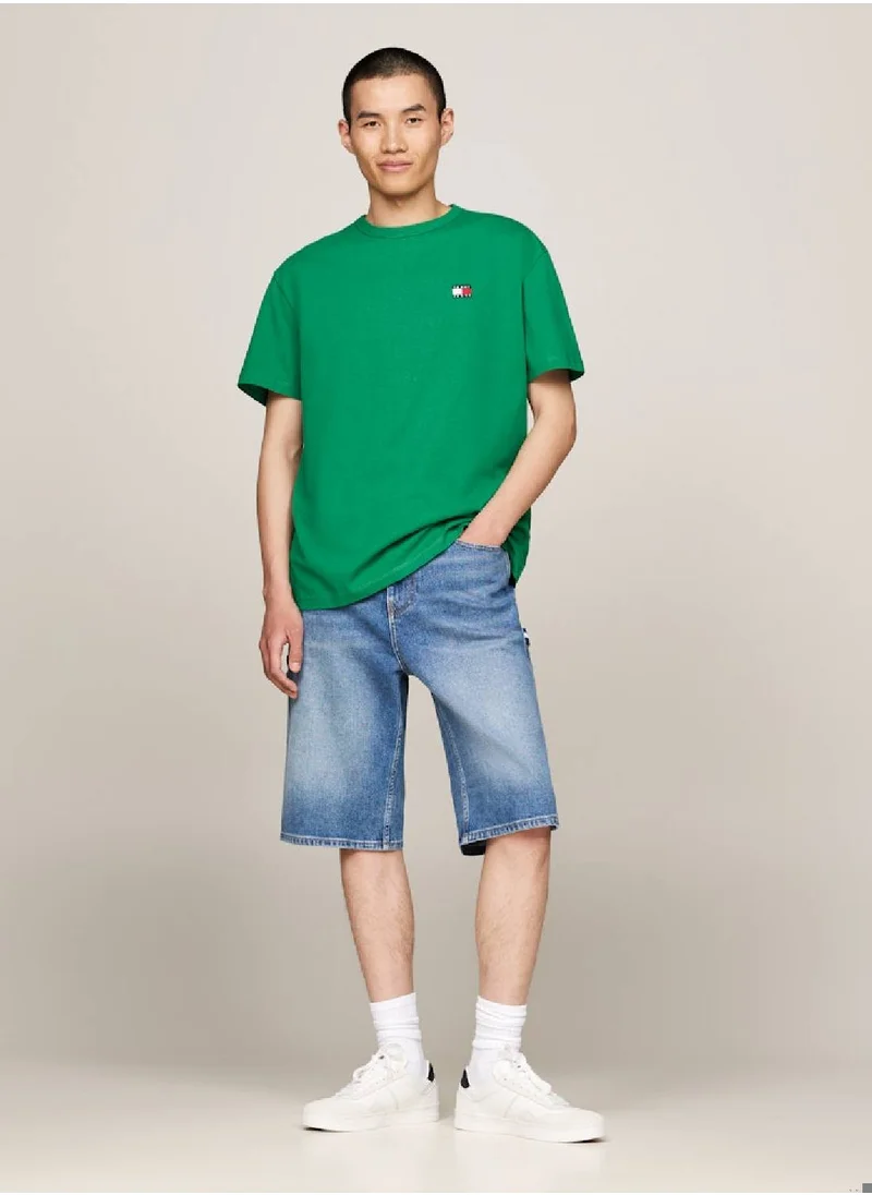 TOMMY JEANS Men's Badge T-Shirt -  Pure cotton, Green