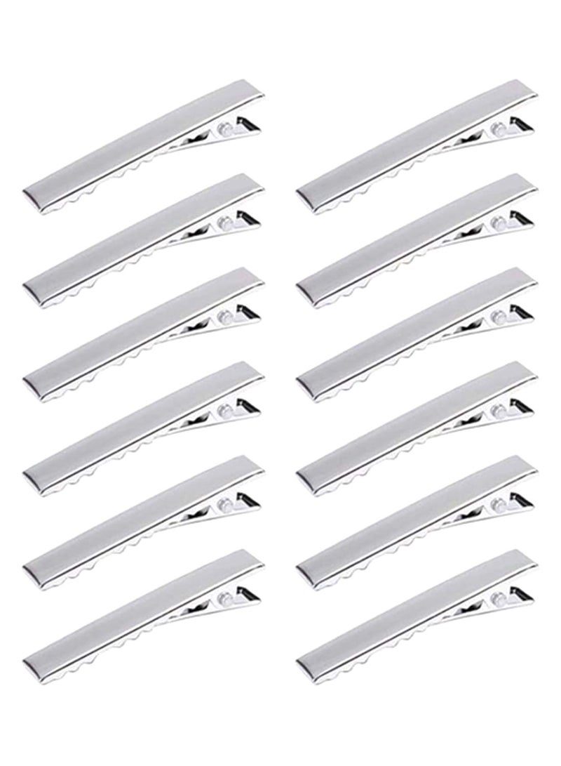 NIBEMINENT 12-Piece Brief Pattern All Match Hair Clip Set Silver 4.5 x 1centimeter