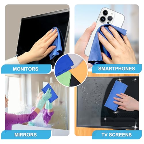 Eco-Fused Microfiber Cleaning Cloth - 12x12 Inch Microfiber Cloth - Pack of 20 Large Cleaning Cloths - Microfiber Cleaning Cloth for Electronics and Monitors - Image 5