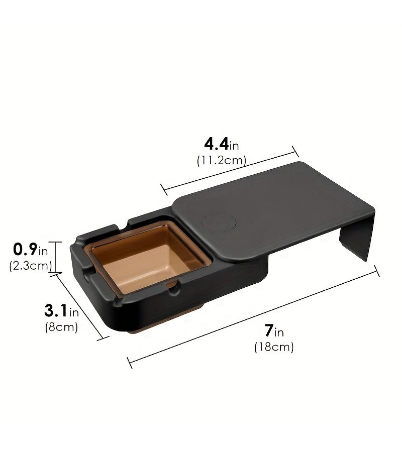 Wall Mounted Ashtray With Integrated Storage Compartment No Electricity Needed Durable Plastic Contemporary Rectangular Design Cool Black For Home Office Bathroom Hands Free Mobile Phone Holder Modern Decorative Gift For Men Women Sturdy Smokers Accessory - Image 2
